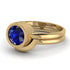 Solitaire Bezel Minimalist Sapphire Bridal Set - Emerson No. 13
